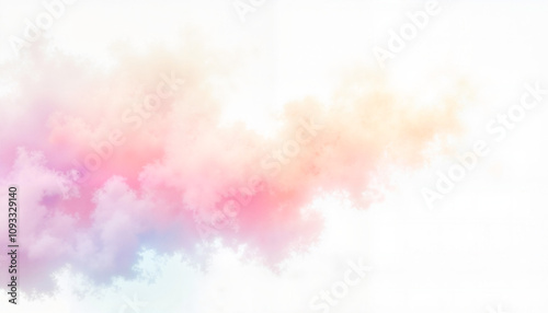 Swirling cloud of blurred pastel tones with soft, delicate strokes, evoking an ethereal aroma on a clean white background