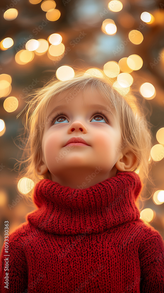 baby against blurred Christmas tree, New Year, banner baby against blurred Christmas tree, New Year, banner