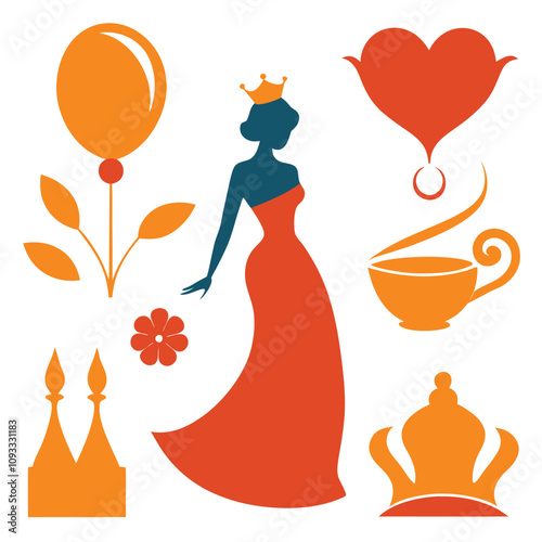 Elegant bride and groom vector silhouette with love and flowers, a vintage art design for a wedding invitation card