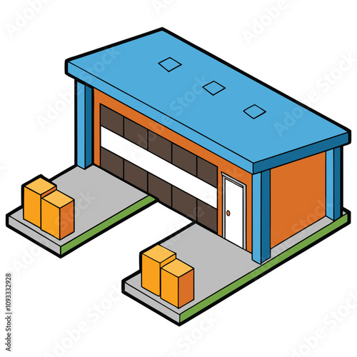 Loading docks vector illustration Isolated white background.