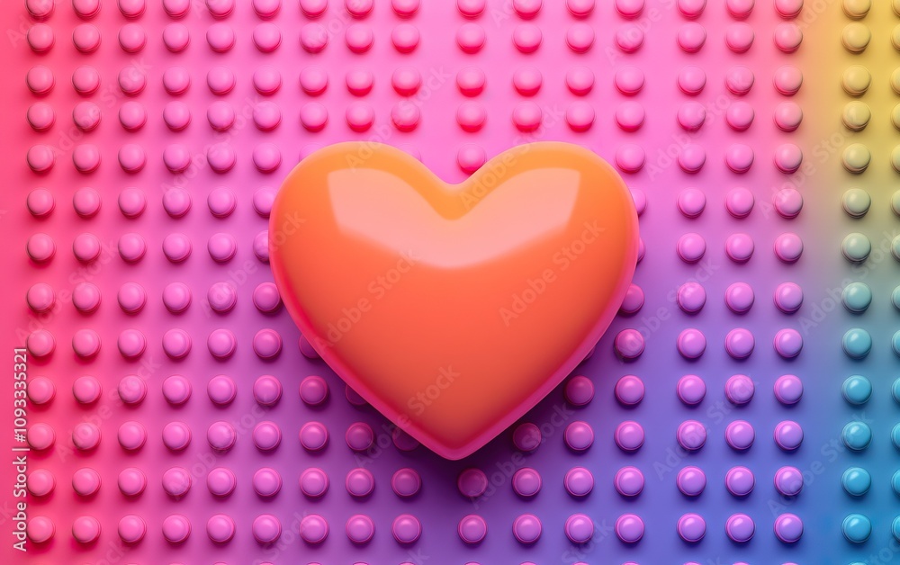 A colorful heart-shaped object sits atop a textured background, creating a playful and vibrant aesthetic. A colorful heart-shaped object sits atop a textured background, creating a playful and vibrant aesthetic.