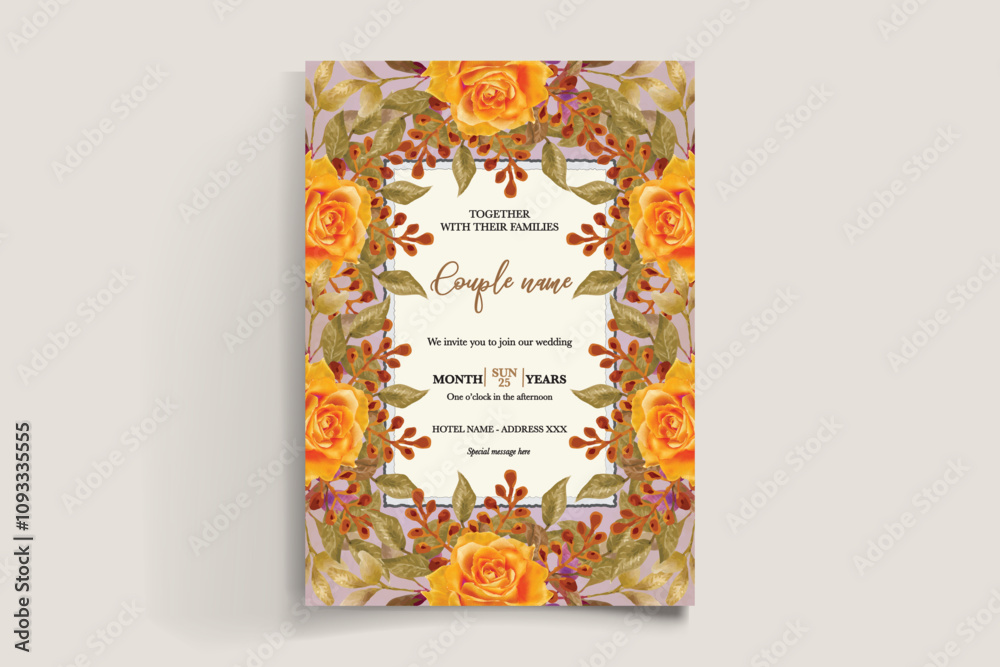 Obraz premium BRIDAL SHOWER FLORAL INVITATION TEMPLATE