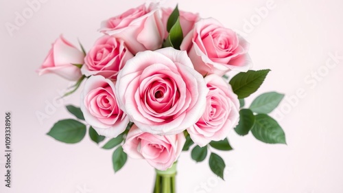 Elegant rose bouquet with light pink hues, pastel shades, flower arrangement