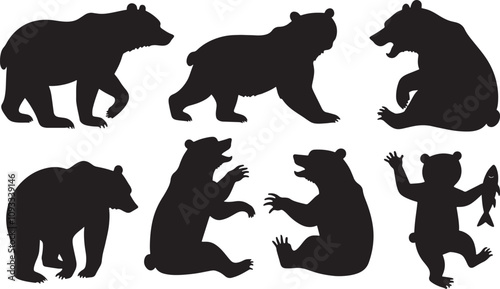 bear silhouettes vector