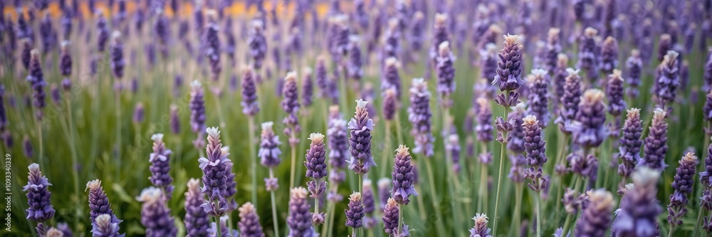 Obraz premium Field of purple lavender flowers in the summer, fields of lavender flowers, landscape