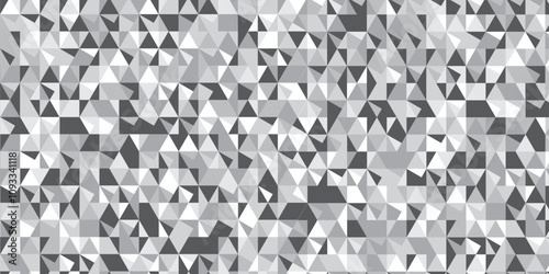 black and gray background seamless mosaic and low polygon triangle texture. triangles in gray tones. Triangle shape retro wall grid pattern geometric ornament tile vector square element.. , <
