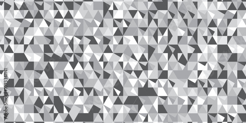 black and gray background seamless mosaic and low polygon triangle texture. triangles in gray tones. Triangle shape retro wall grid pattern geometric ornament tile vector square element.. , <
