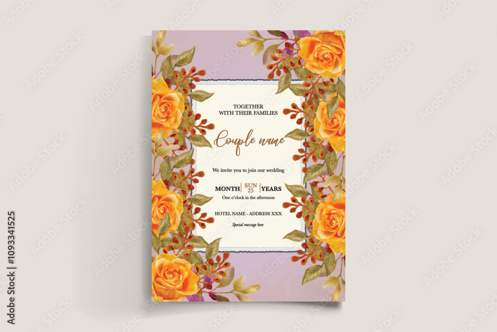 Obraz premium BRIDAL SHOWER FLORAL INVITATION TEMPLATE