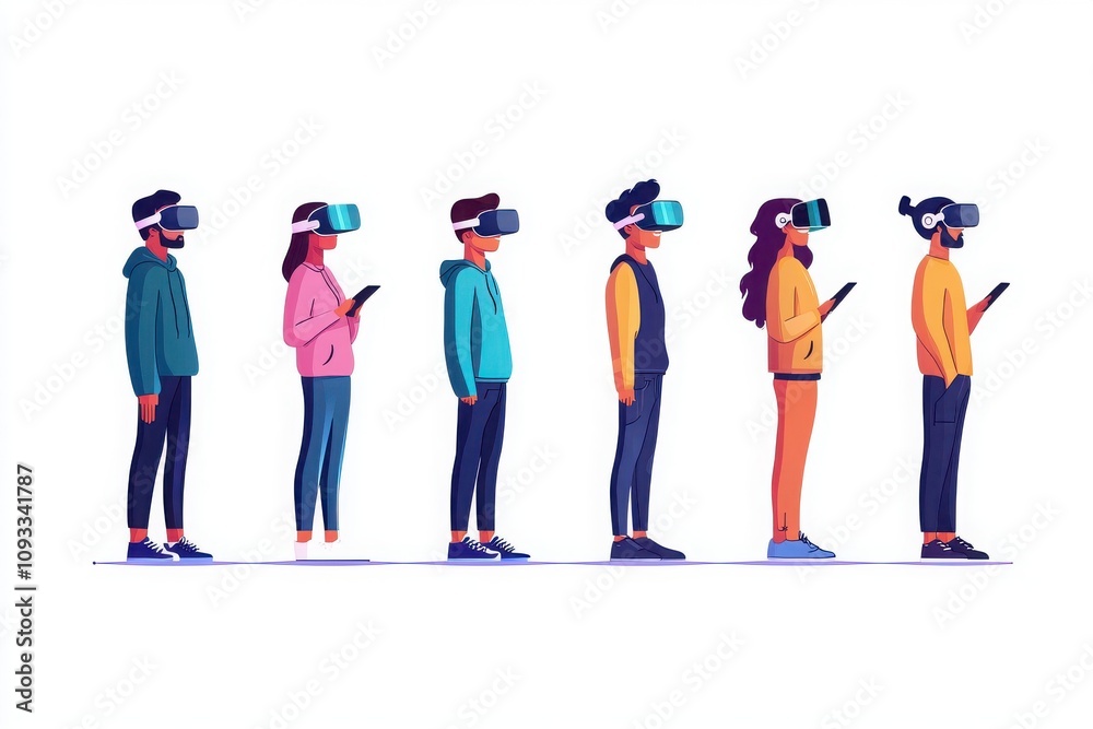 Fototapeta premium Innovative learning experience virtual reality students engaged in holographic lectures modern classroom digital content collaborative environment interactive viewpoint future of education