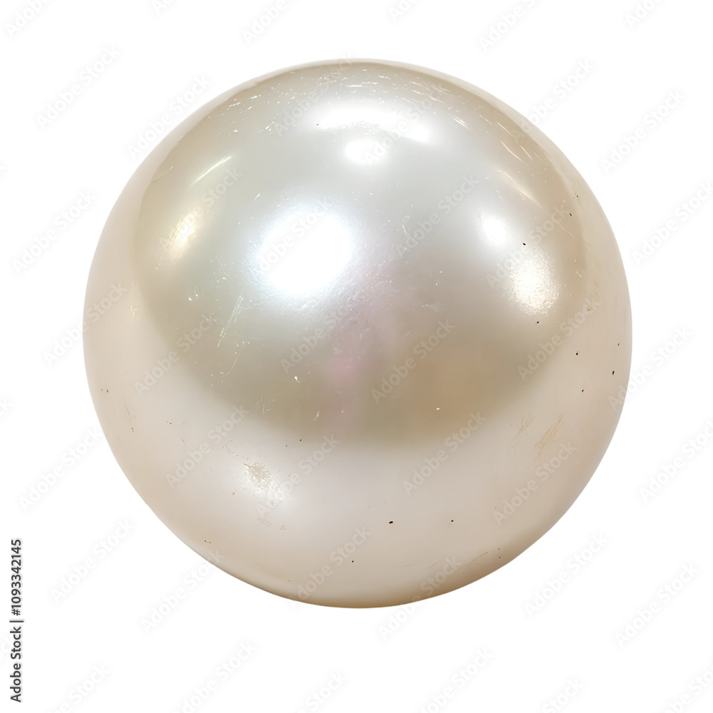 Obraz premium Shiny White Pearl on a Solid Isolate On Transparent Background Cutout, PNG file, Cutout file