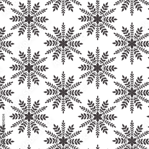 Black and White Snowflake Pattern for Festive Design