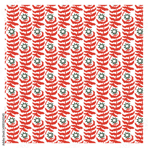 Red and White Ornaments Pattern for Christmas photo