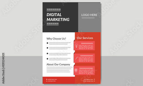 Modern Flyer design layout  with orange and black color. 
