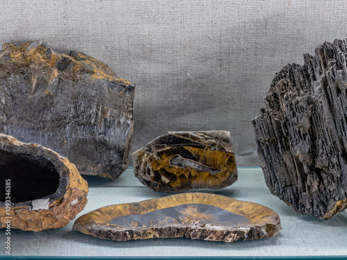 Goethite is a mineral of the diaspore group, consisting of iron oxide-hydroxide photo