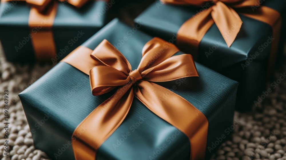 Beautifully Wrapped Holiday Gifts in Flat Lay Arrangement with Elegant Ribbons and Tissue Paper on a Soft Background for Festive Celebrations Beautifully Wrapped Holiday Gifts in Flat Lay Arrangement with Elegant Ribbons and Tissue Paper on a Soft Background for Festive Celebrations