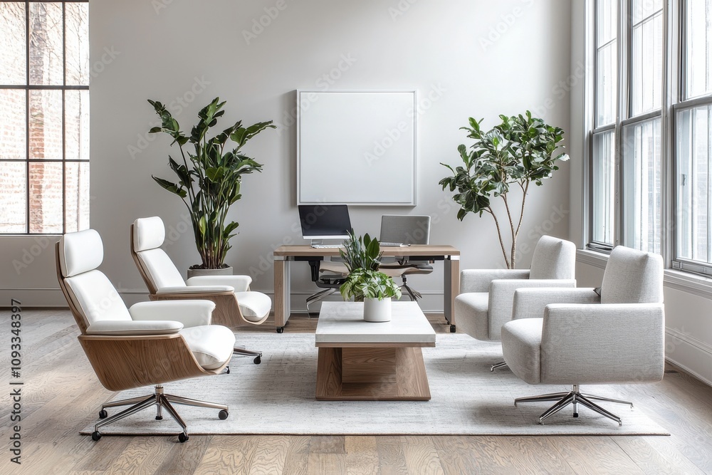 Fototapeta premium Enhancing collaboration modern office design creative spaces functionality productivity innovative concepts