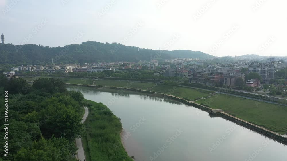 Aerial photography of the natural scenery in Lanxi , Zhejiang, China. High quality 4k footage Aerial photography of the natural scenery in Lanxi , Zhejiang, China. High quality 4k footage