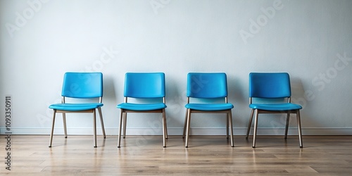 Blue miniature chairs, a simplified elegance on the ground.