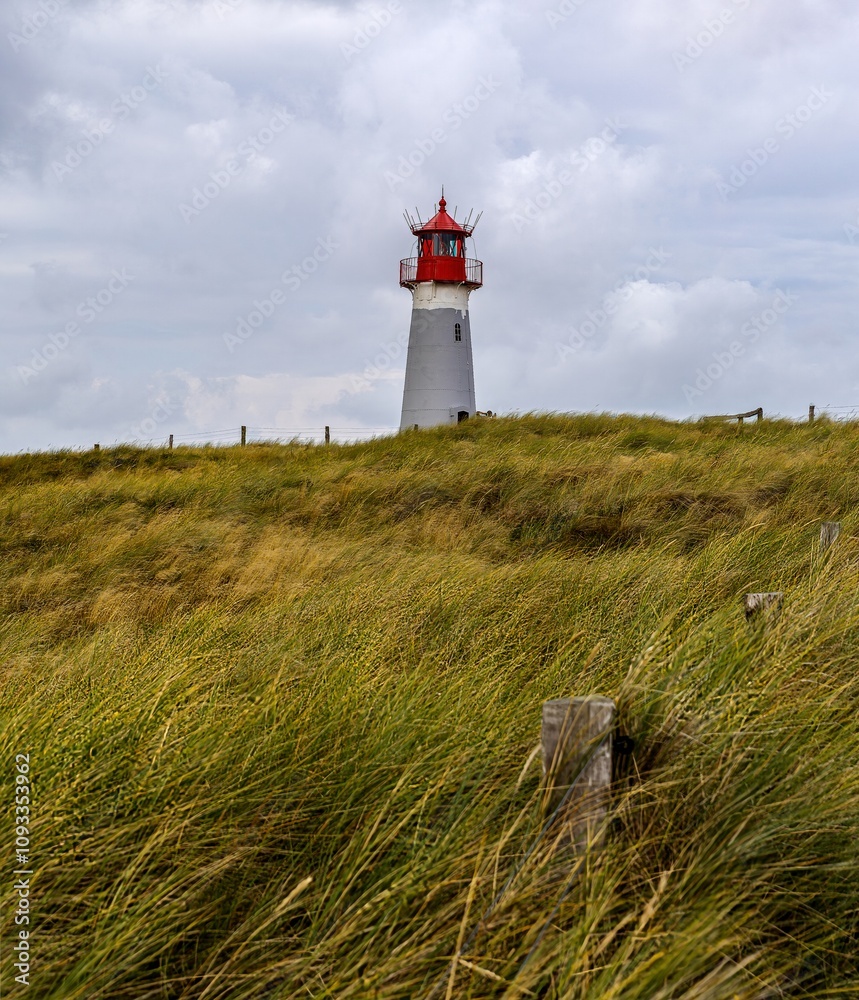lighthouse in the dunes at the elbow of Sylt