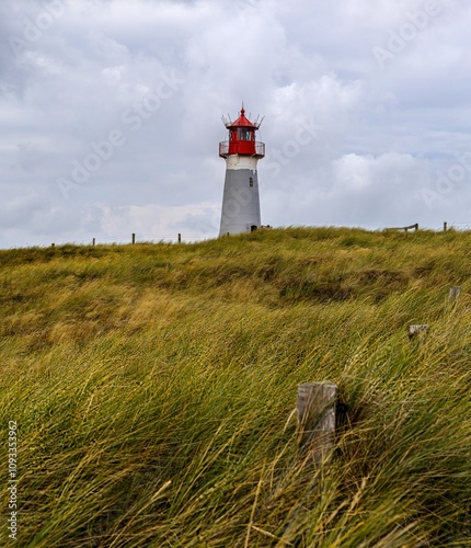 Obraz na płótnie lighthouse in the dunes at the elbow of Sylt w salonie