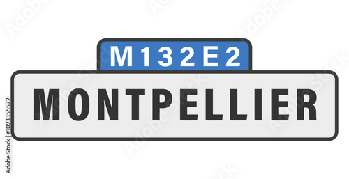 MONTPELLIER, M132E2, panneau entrée d'agglomération, (symbolique)