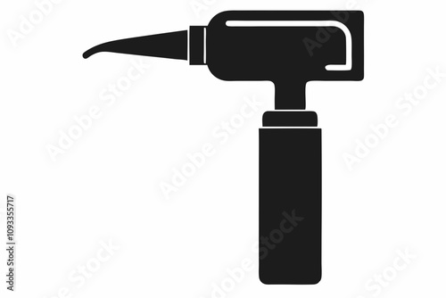 Otoscope silhouette vector, Otoscope icon, Medical diagnostic otoscope