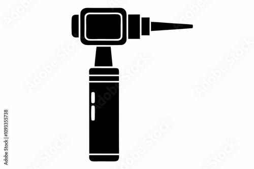 Otoscope silhouette vector, Otoscope icon, Medical diagnostic otoscope