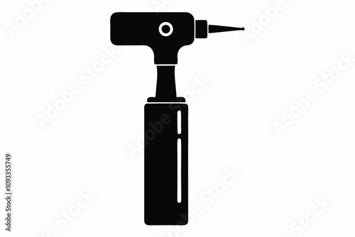 Otoscope silhouette vector, Otoscope icon, Medical diagnostic otoscope