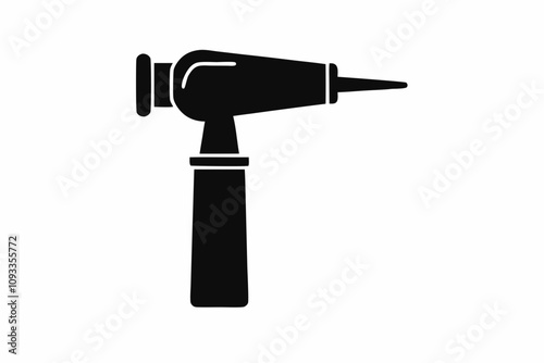 Otoscope silhouette vector, Otoscope icon, Medical diagnostic otoscope