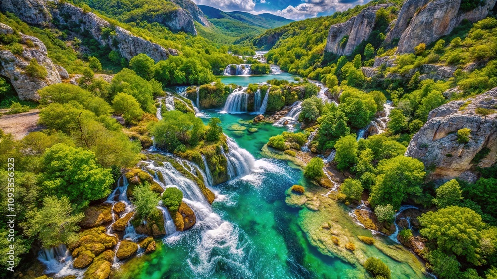 Croatian wilderness: Mala Paklenica torrent from above. Croatian wilderness: Mala Paklenica torrent from above.