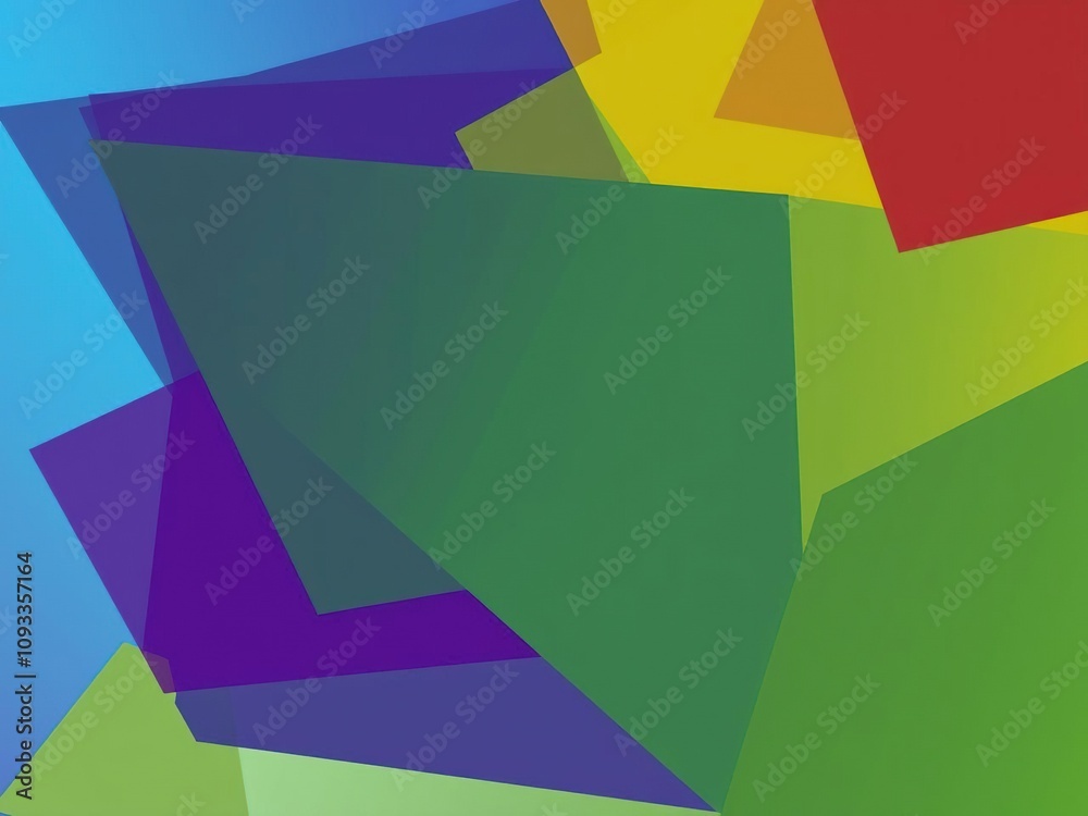 Geometric shapes overlapping with blue green yellow red gradient background, optical illusions, multicolor gradients, layered visuals Geometric shapes overlapping with blue green yellow red gradient background, optical illusions, multicolor gradients, layered visuals