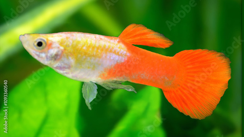 Aquarium Golden Head Guppy fish (Male) 