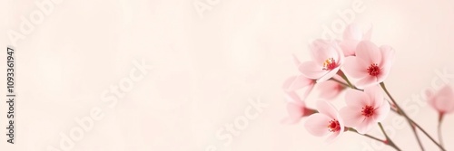 Minimalist floral wallpaper with a subtle pink flower background, modern aesthetic, calm atmosphere