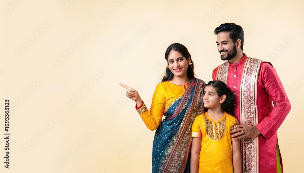 Indian Family Celebrating Diwali in Traditional Dress – Ideal for Festival Sales and Promotions Indian Family Celebrating Diwali in Traditional Dress – Ideal for Festival Sales and Promotions