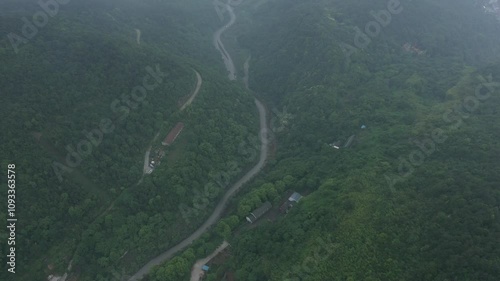 Aerial photography of the natural scenery in Lanxi , Zhejiang, China. High quality 4k footage photo