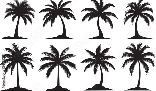 Vector Palm Tree Silhouettes 