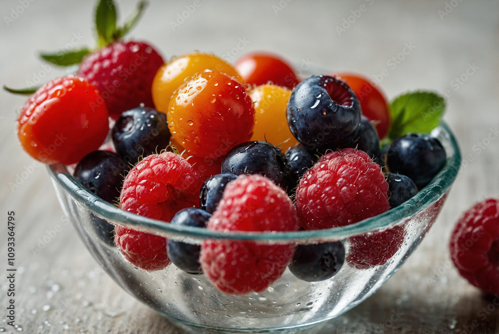 Fresh Berries and Grapes in a Rustic Basket Fresh Berries and Grapes in a Rustic Basket