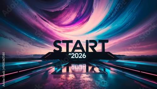 start 2026 design. new year new start design.
