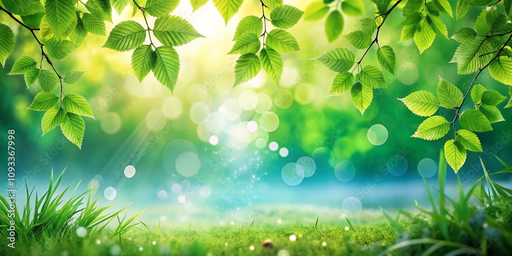 Serene Natural Background with Lush Foliage and Bokeh Effect Evoking Tranquility of Spring and Summer in a Vibrant and Refreshing Atmosphere Serene Natural Background with Lush Foliage and Bokeh Effect Evoking Tranquility of Spring and Summer in a Vibrant and Refreshing Atmosphere
