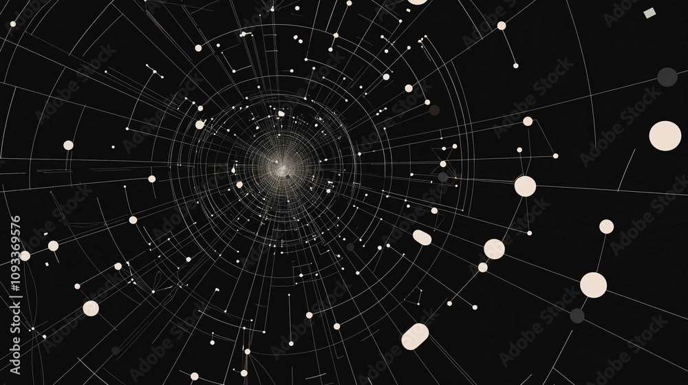 Fototapeta premium Elegant Spider Web Design in Nature with Dew and Light Patterns