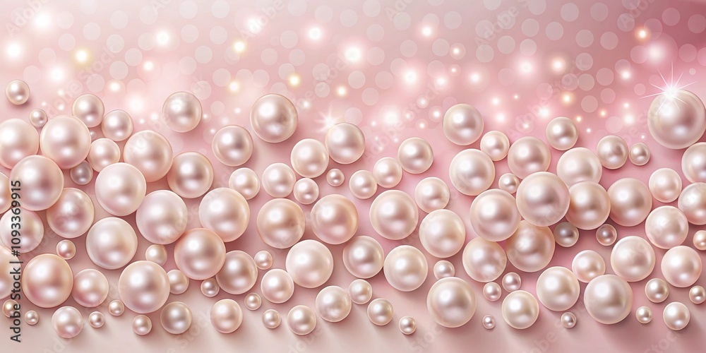 Shiny Pink Background with Soft Glittering Pearls Creating a Beautiful Pattern for Aesthetic and Elegant Design Elements in Beauty Themes