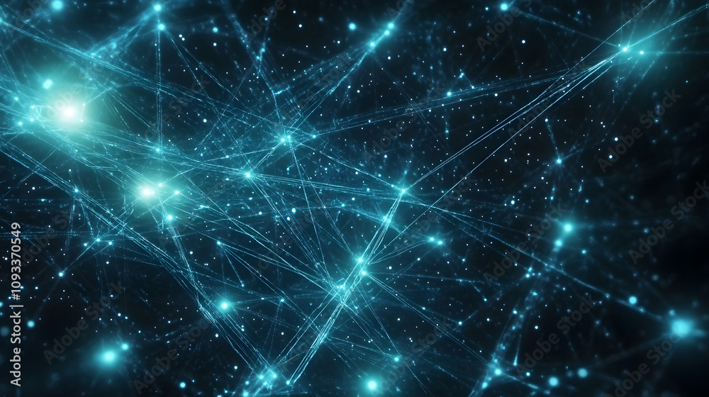 Futuristic network connection scene with glowing nodes and pulsing lines Futuristic network connection scene with glowing nodes and pulsing lines