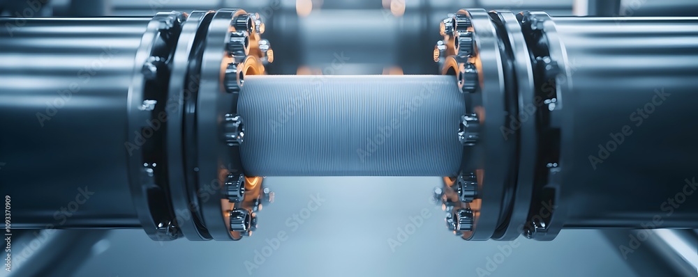 Close-Up of Expert Pipe Relining Process - Adhesive Layer Bonding with Realistic Textures in Industrial Metallic Background Close-Up of Expert Pipe Relining Process - Adhesive Layer Bonding with Realistic Textures in Industrial Metallic Background