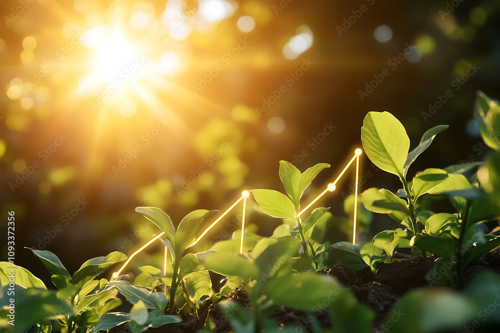 Sunrise Growth: Sustainable Development Concept Sunrise Growth: Sustainable Development Concept