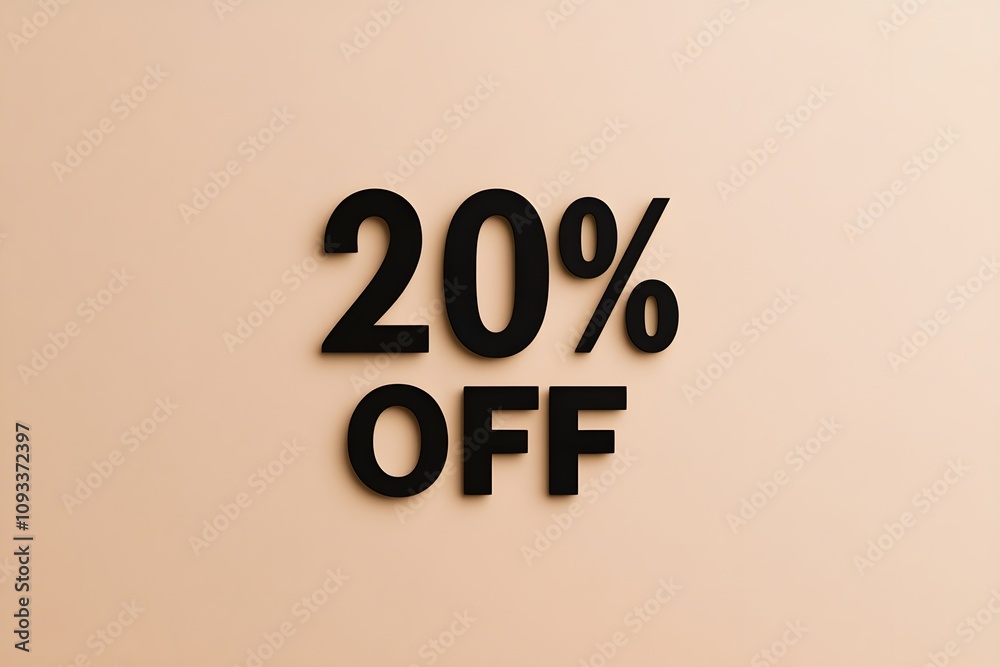 discount sale of 20% off, special offer in shopping, promotion for clearance