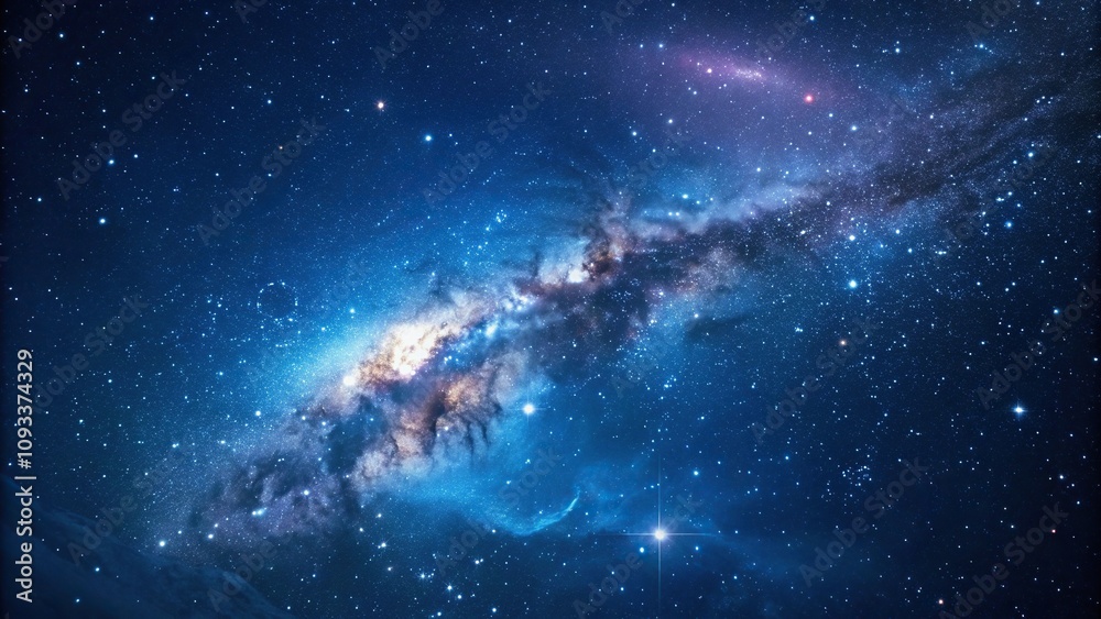 A stunning image of a nebula in the distance within a blue galaxy, galaxy, astrophysics, colorful nebula A stunning image of a nebula in the distance within a blue galaxy, galaxy, astrophysics, colorful nebula