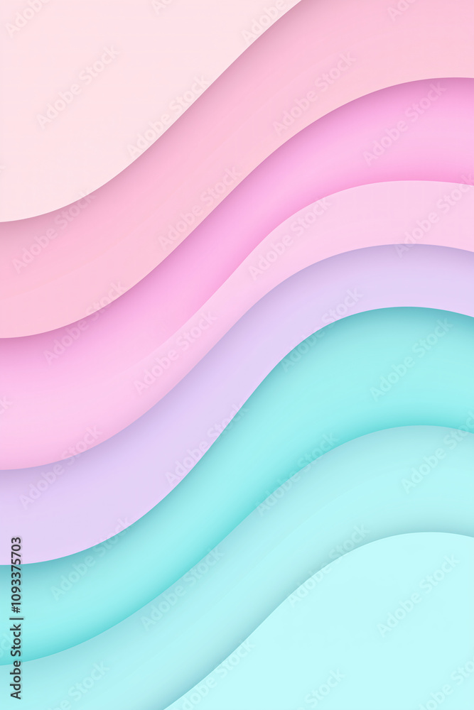 A Symphony of Gentle Waves in Pink and Mint, Creating a Harmonious Flow of Soft Colors That Evoke the Feeling of Walking Through Cotton Candy Clouds on a Serene Summer Morning A Symphony of Gentle Waves in Pink and Mint, Creating a Harmonious Flow of Soft Colors That Evoke the Feeling of Walking Through Cotton Candy Clouds on a Serene Summer Morning