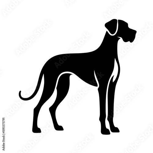 Dog vector illustration isolated elegant silhouette for pet care services, animal shelters, and outdoor themes
 photo