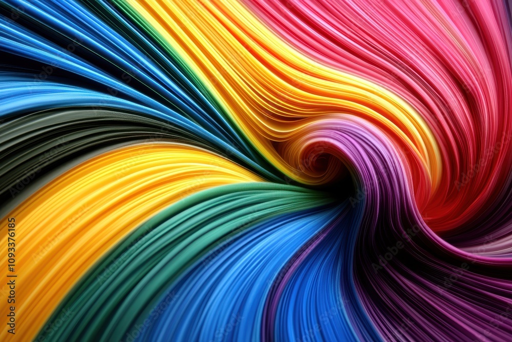 Naklejka premium A vibrant swirl of colors flows together, creating a dynamic and engaging visual with smooth gradients and a sense of movement.