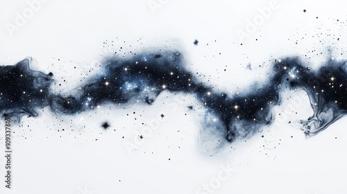 A long blue line with stars and a white background